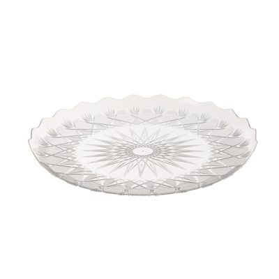 Clear round crystal tray