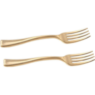 Gold Cutlery 11.5cm Small Mini Plastic Fork