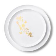 Garden Edge Collection 10.6″ and 8.5″ Plastic Dinner and Buffet Plates Value Set