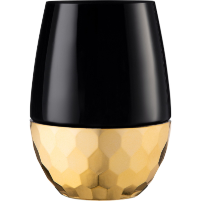 Stemless 16oz Plastic Wine Goblet Hammered Design