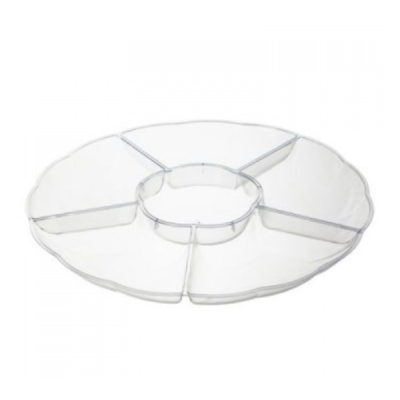 6 Sectional Big Round Plastic Tray