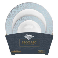 Mosaic Collection 12oz and 5oz Plastic Soup and Dessert Bowls Value Set
