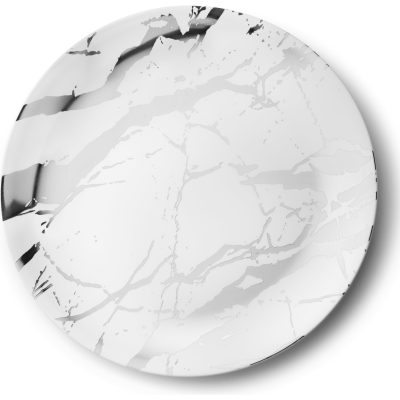 Marble Collection Large Round Plastic Serving Tray