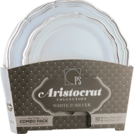 Aristocrat Collection 10″ and 7″ Plastic Dinner and Salad/Appetizer Plates Value Set